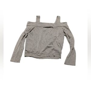 Bailey 44 Women's Cold Shoulder Cutout Gray Sweatshirt Top Sz L
